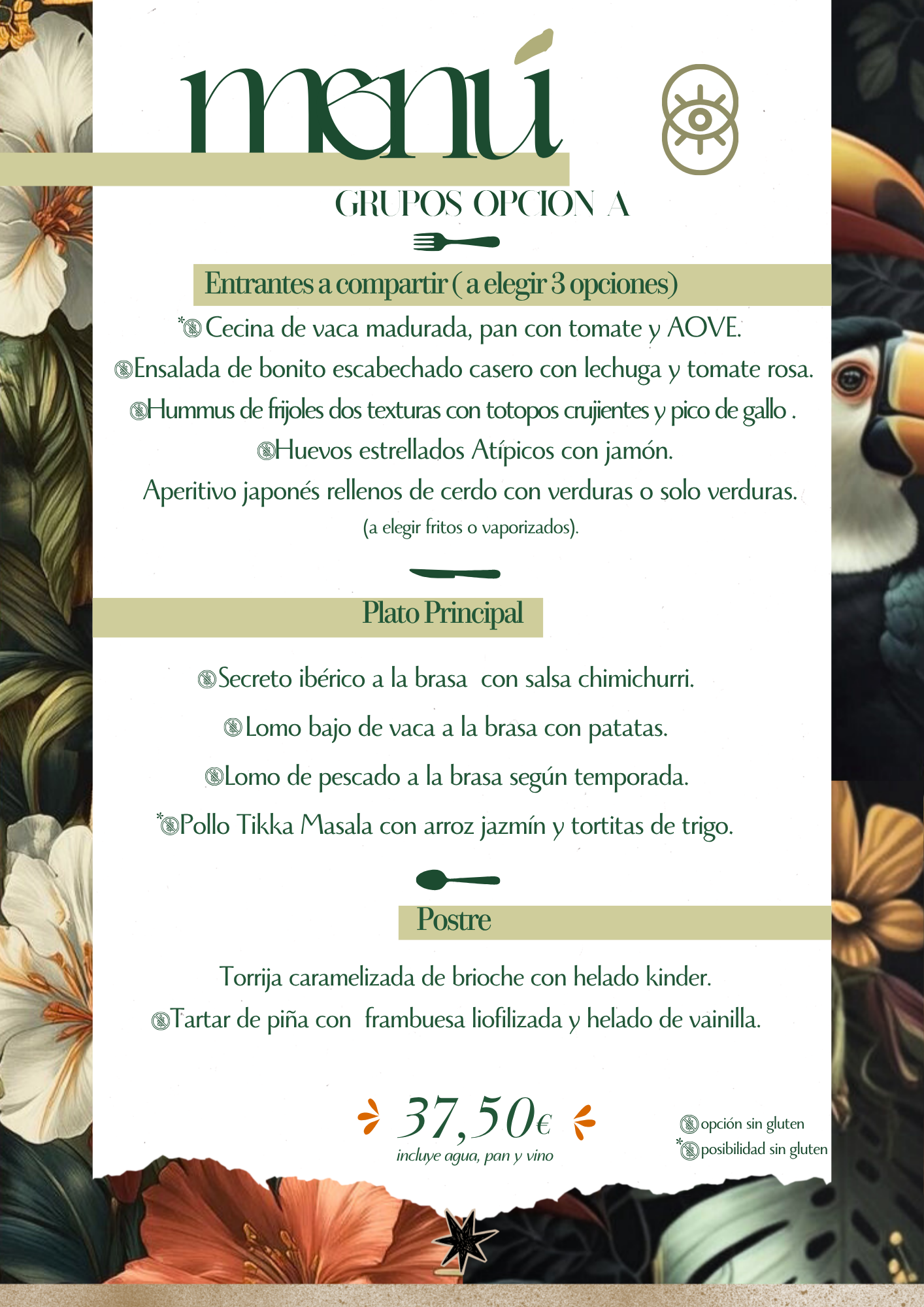 Menú grupos a4